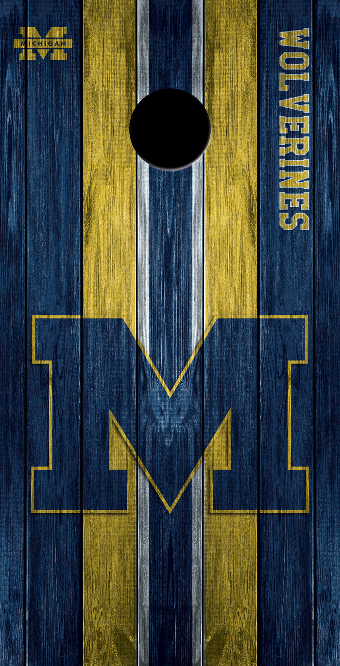2 x Michigan Football Cornhole Board Bag Toss Vinyl Wrap Set- Universal Fit Oracal 3M