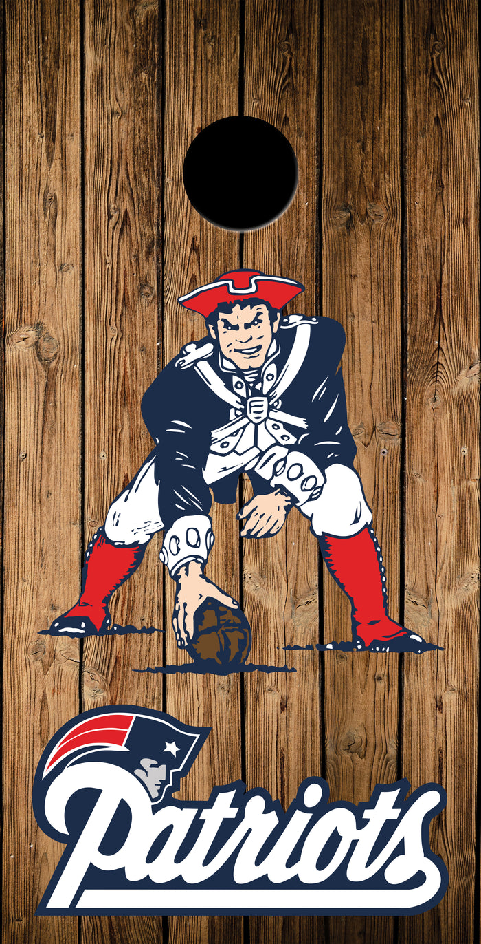 2 x New England Patriots Football Cornhole Board Bag Toss Vinyl Wrap Set- Universal Fit Oracal 3M