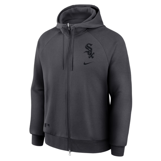 2026 White Sox Nike Anthracite Authentic Collection Player Raglan Full Zip