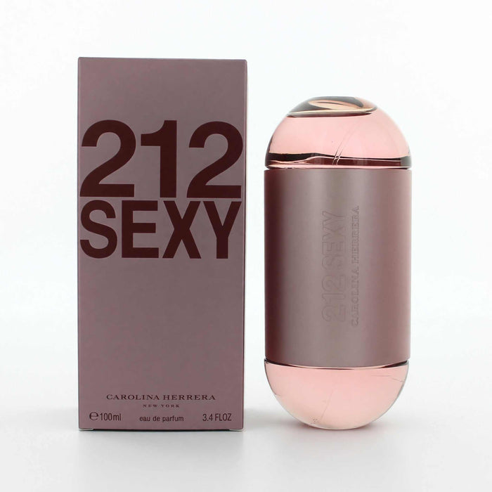 212 Sexy perfume gift set with mauve rectangular box and rose pink capsule-shaped bottle with metallic accents