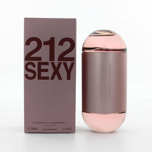 212 Sexy perfume gift set with mauve rectangular box and rose pink capsule-shaped bottle with metallic accents
