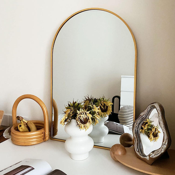 24x36 Inch Gold Arched Salon Wall Mirror