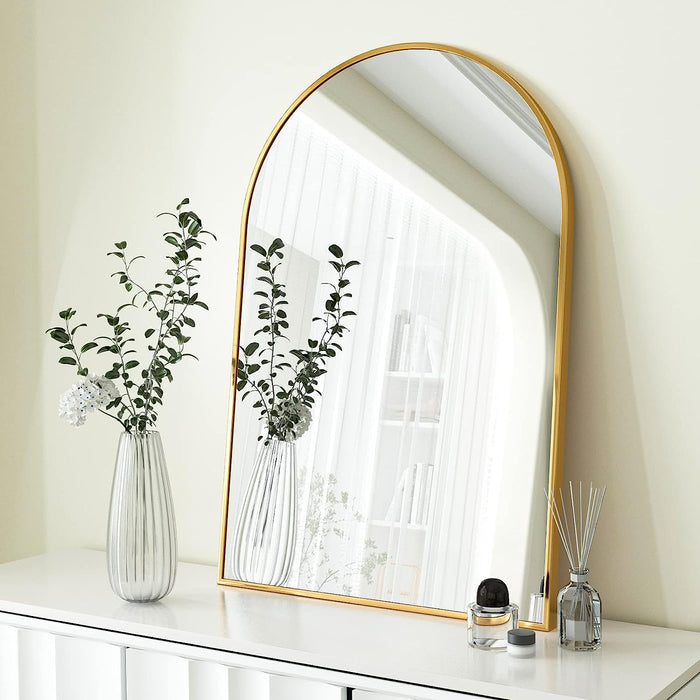 24x36 Inch Gold Arched Salon Wall Mirror