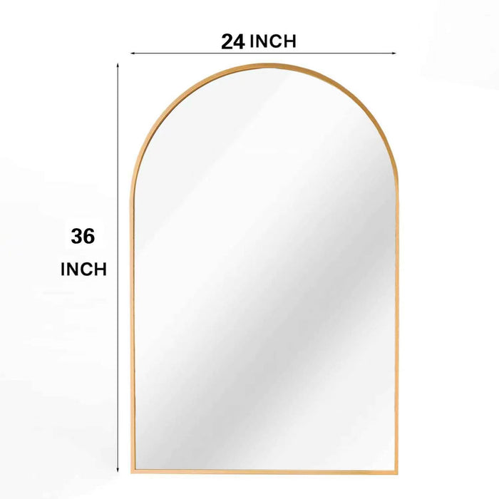 24x36 Inch Gold Arched Salon Wall Mirror