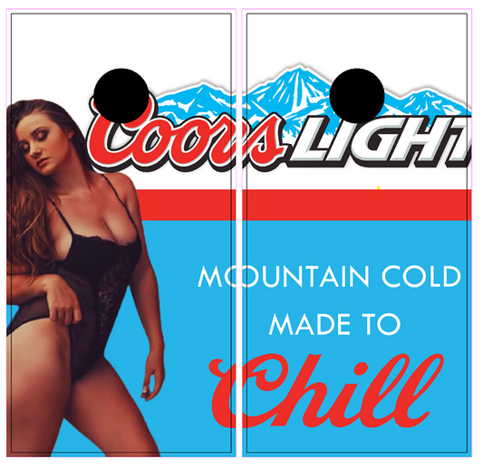 2x Coors Light Cornhole Board Bag Toss Vinyl Wrap Set-Universal