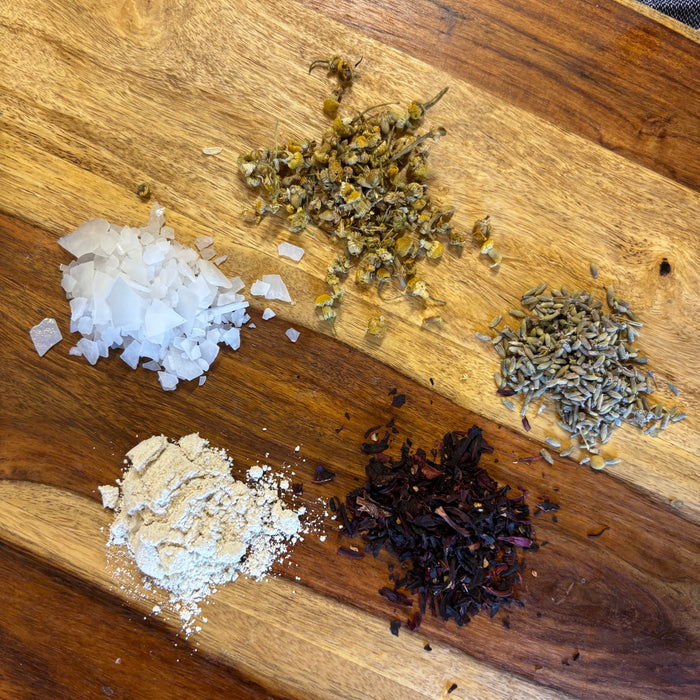 Raw ingredients for Bathing Salt tea