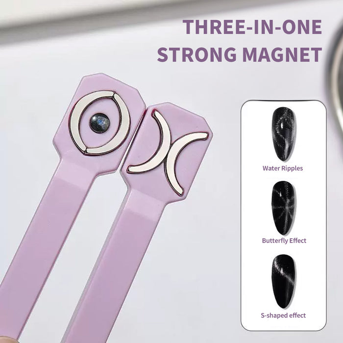 Three magnetic heads create versatile effects - water ripples, butterfly effect, S-shaped effect for professional nail art
