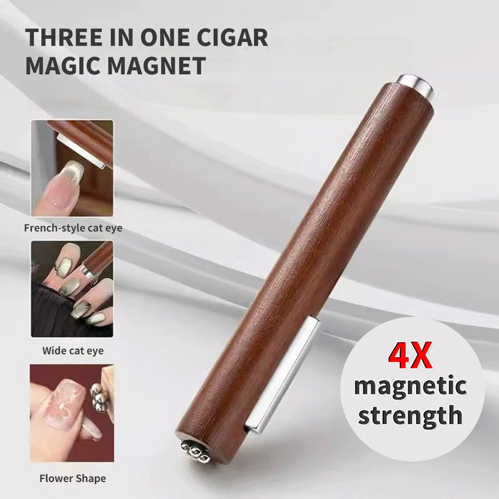 3-in-1 cigar magnet creates three effects - French-style cat eye, wide cat eye, flower shape with 4X magnetic strength