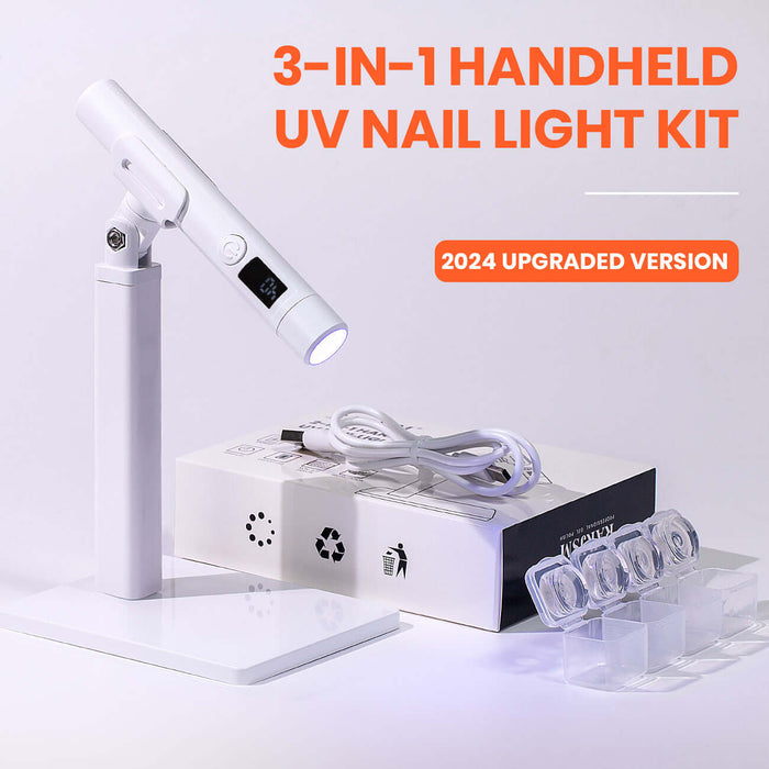 3-in-1 Handheld UV Nail Light Kit Portable 360 Degree Rotating