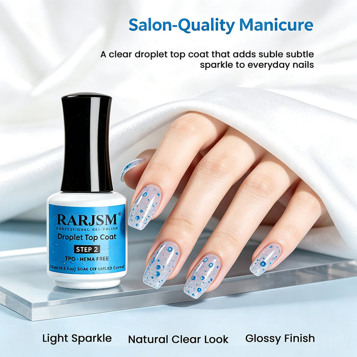 RARJSM Glossy Slick Top Coat - Crystal Clear Smooth Scratch Resistant, TPO HEMA Free, UV/LED Cured