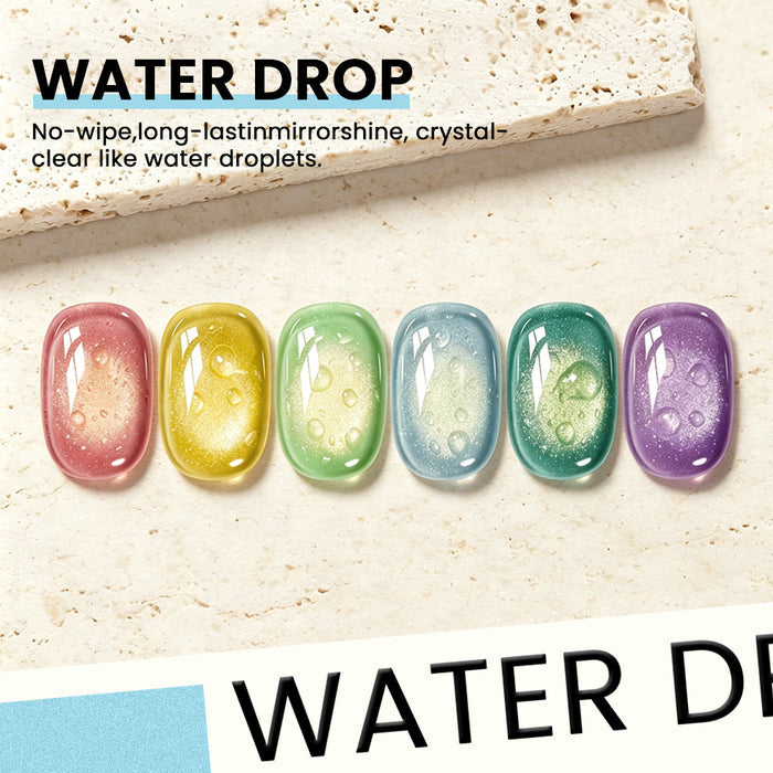 3D Droplet Top Coat Set - Crystal & Raindrop Effect Gel Top Coat 15ml 2PCS - TPO & HEMA Free