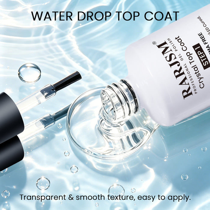 3D Droplet Top Coat Set - Crystal & Raindrop Effect Gel Top Coat 15ml 2PCS - TPO & HEMA Free