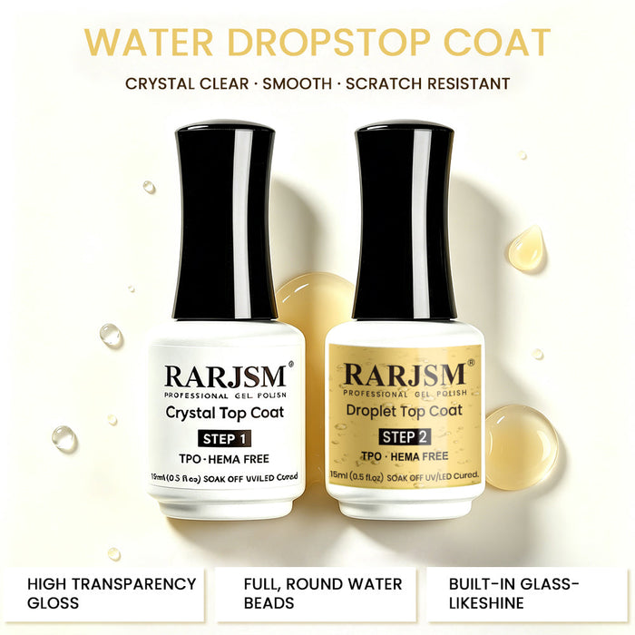 RARJSM Yellow Droplet Gel Nail Art - HEMA Free, Long Lasting 28 Days, TPO Free, Low Odor, UV/LED Cured