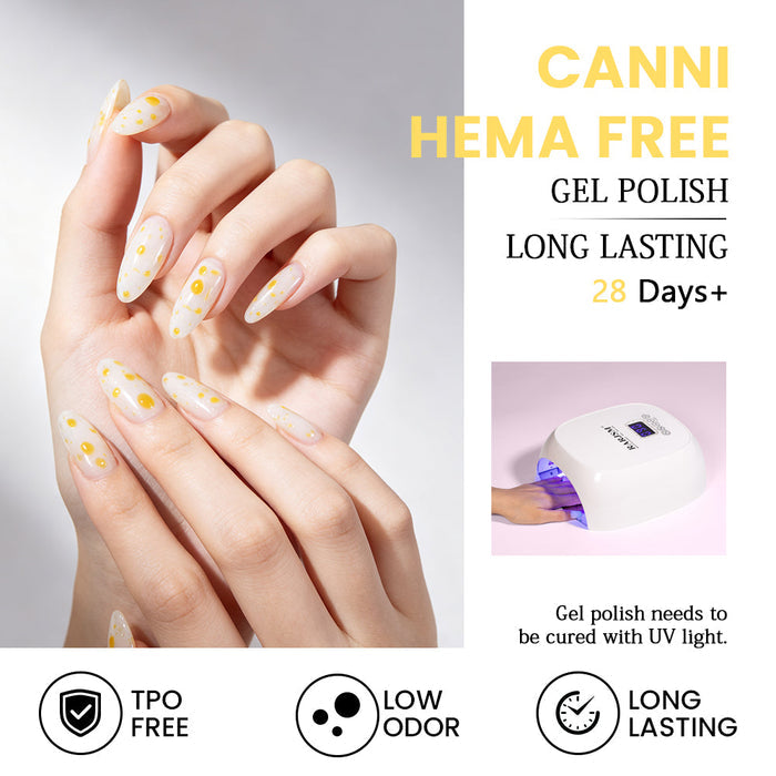 RARJSM Droplet Gel & Top Coat Set - Used together for glossy plump crystal-clear nail art, Step 1 Crystal Top Coat, Step 2 Yellow Droplet Top Coat