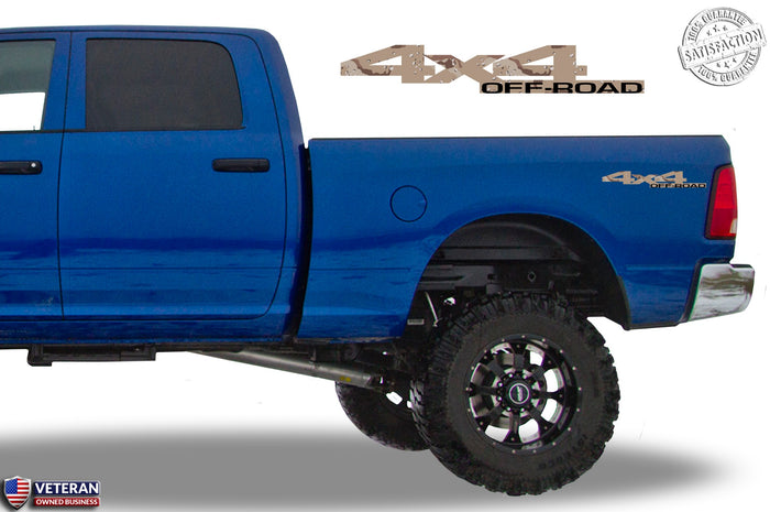4x4 Off Road Desert Camo Bedside Decals Fits Dodge Ram 2010-13 1500 2500 3500