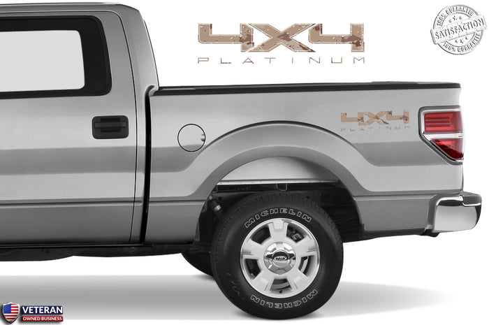 4X4 PLATINUM Bedside Desert Decal Fits Ford Truck 2008-2017 F150-250 SUPER DUTY
