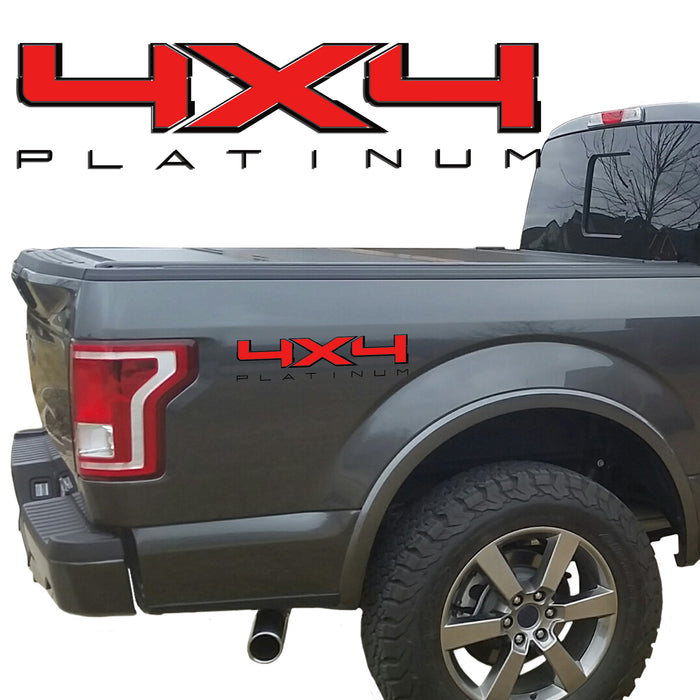 4X4 PLATINUM BEDSIDE VINYL DECAL FIT FORD TRUCKS 2008-2017 F150 F250 SUPER DUTY