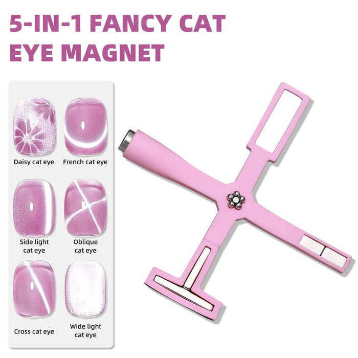 Cat Eye Gel Polish Magnetic Effect Created with 5-in-1 Magnet