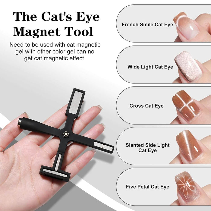 9D Cat Eye Magnetic Gel Polish Effect with Professional Magnet