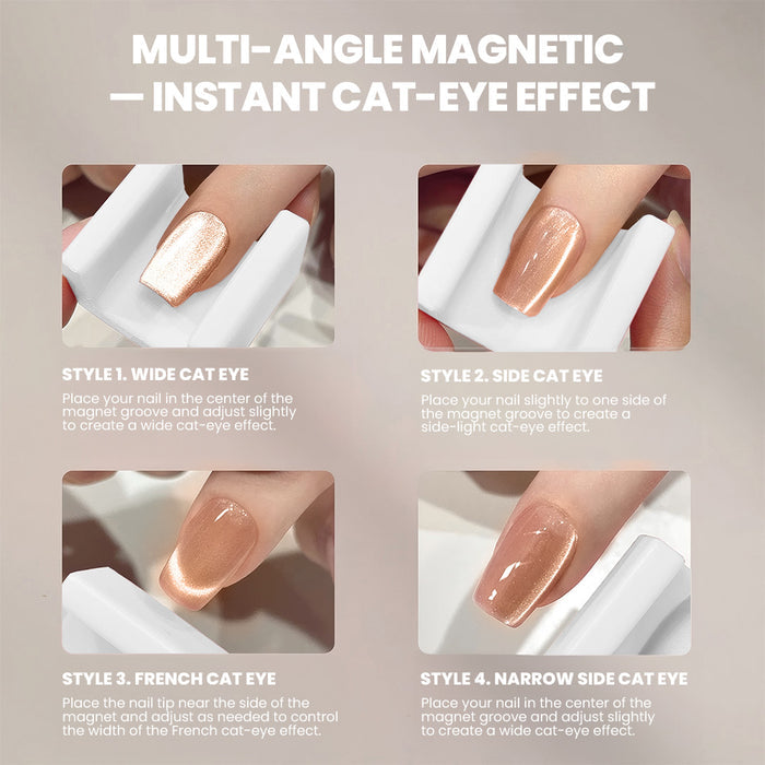 Multi-angle magnetic cat eye tool 4 styles wide side French narrow instant effect tutorial