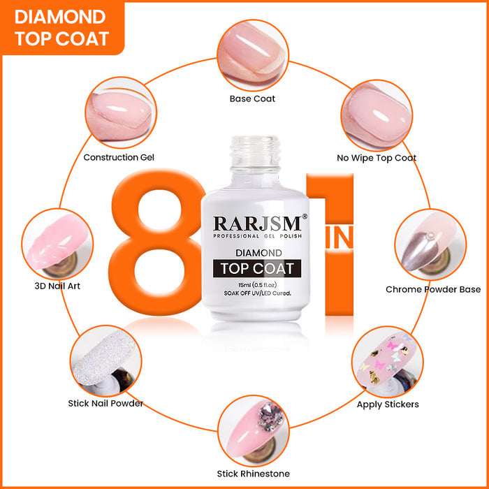 8 IN 1 No Wipe Diamond Top Coat 15ml
