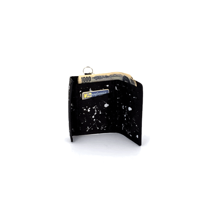 80s Bi-Fold Black Splatter Wallet