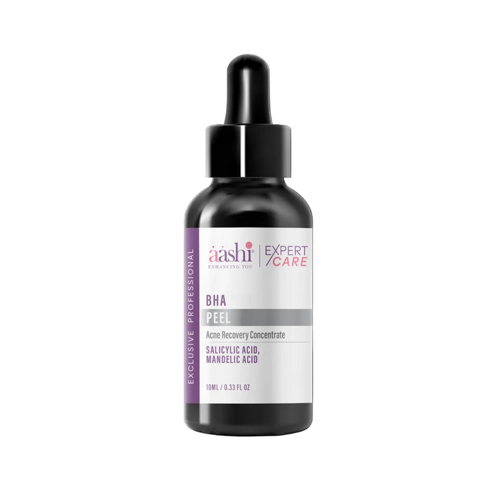 Aashi BHA Peel 15% 30ml for acne recovery, featuring a potent formulation with Salicylic and Mandelic Acid, perfect for improving skin texture. Explore Aashi Chemical Peels for effective results with this Chemical Peel designed to eliminate blackheads and reduce excess oil.