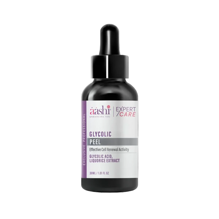 Aashi Glycolic Peel 15% 30ml, an effective chemical peel for skin renewal that brightens, evens skin tone, and promotes collagen production. Ideal for tackling issues like acne and pigmentation, this glycolic peel is a must for anyone seeking smoother skin. Aashi Chemical Peels, Chemical Peel, Chemical peels.