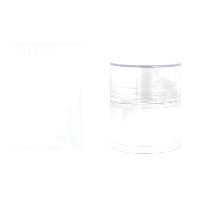 Alcohol-Wipeable Silicone Nail Stamp - Clear Reusable Stamper with Cover for Gel Polish Nail Art