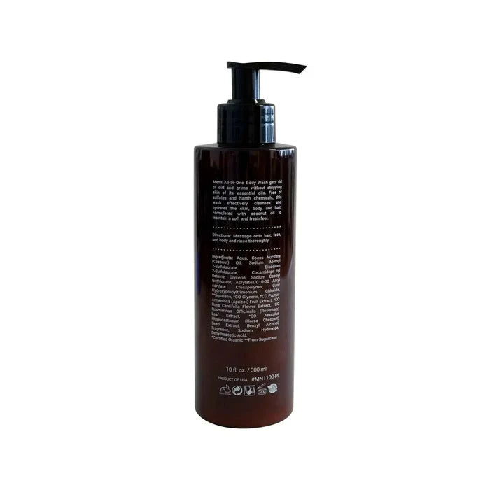 zazzee usda organic milk thistle all-in-one body wash in a dark brown plastic pump bottle with a black dispenser