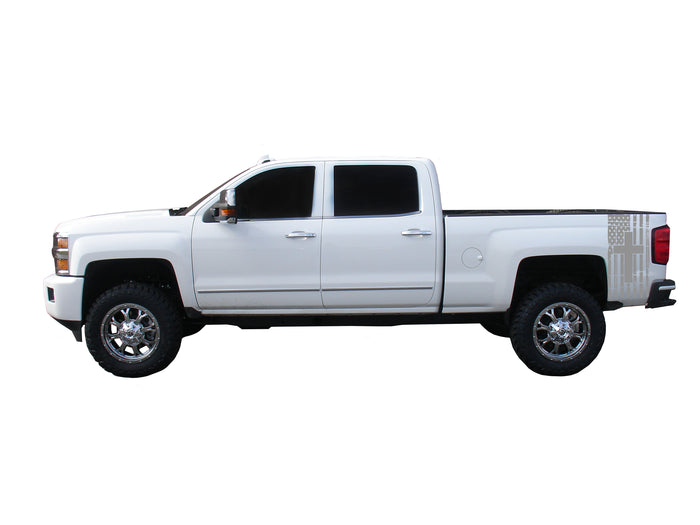 American Flag/Cross Bedside Decals Vinyl Sticker: fits 2014-2018 Toyota Tundra