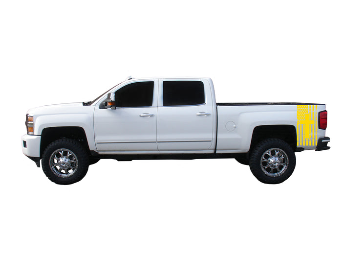 American Flag/Cross Bedside Decals Vinyl Sticker: fits 2014-2018 Toyota Tundra