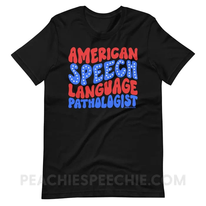 American Speech-Language Pathologist Premium Soft Tee - Black / XS - peachiespeechie.com