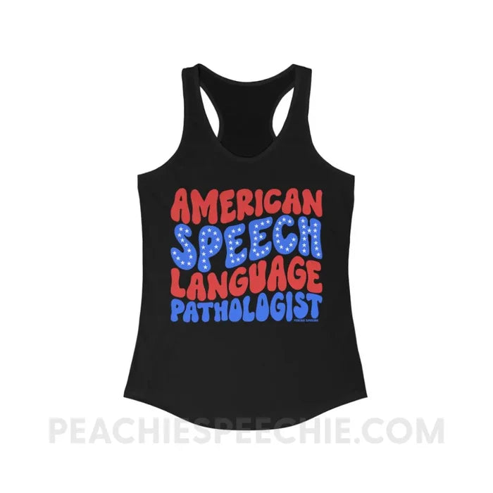 American Speech-Language Pathologist Superfly Racerback - Solid Black / XS - Tank Top peachiespeechie.com