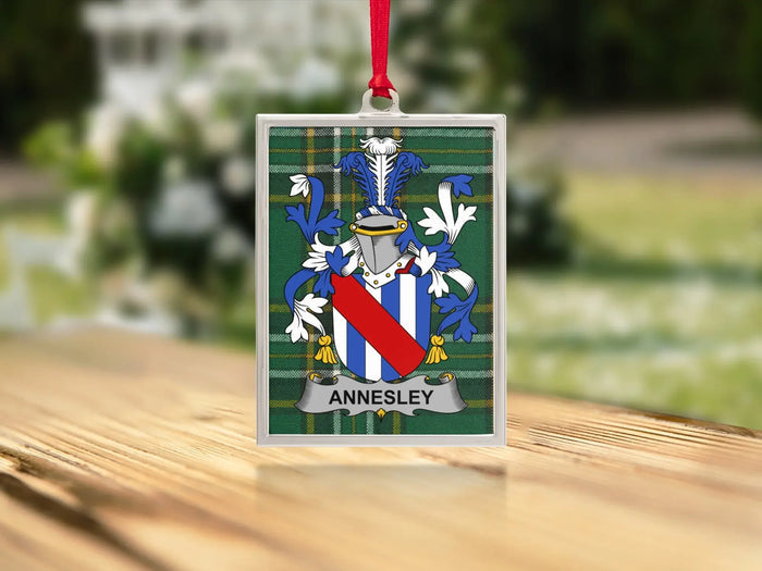 Annesley Irish family crest Christmas ornament — keepsake for the tree