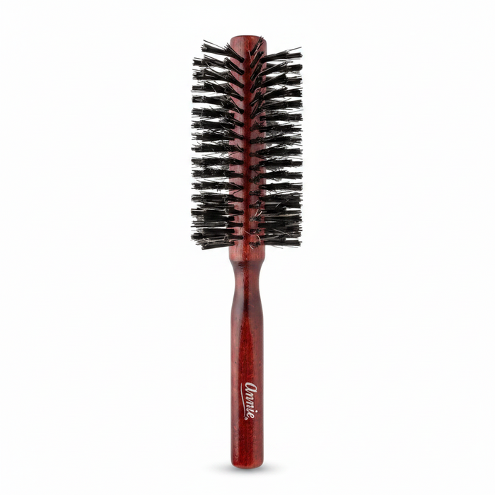 Annie Hard Boar & Nylon Bristle Round Brush 2 1/8 Inch, 1 Count, Dark Brown