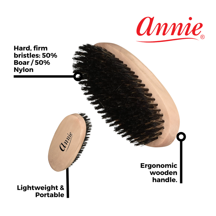 Annie Hard Mini Military Brush, 36 Count Display, Brown