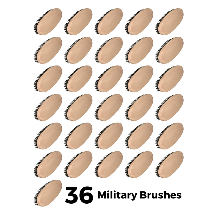Annie Hard Mini Military Brush, 36 Count Display, Brown