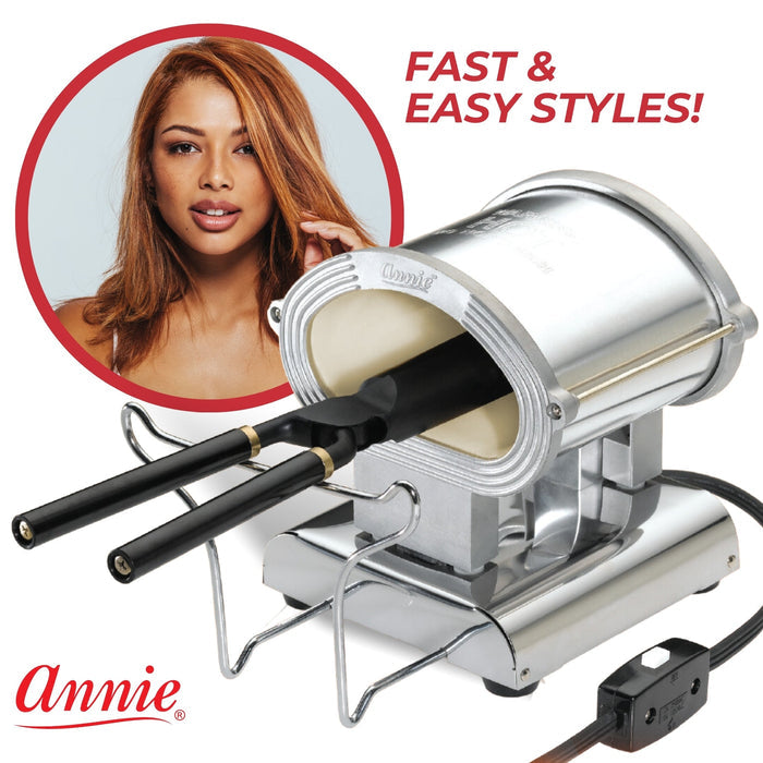 Annie Professional Thermal Curling Iron Stove & Holder Kit, 17 Piece Set, Black