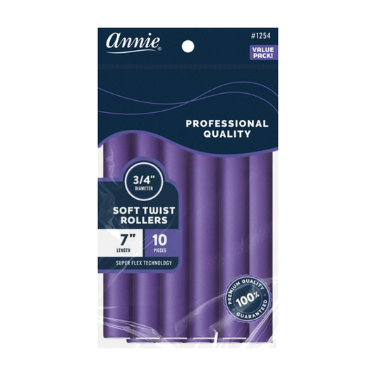 Annie Soft Twist Rollers 3/4 Inch, 10 Count Value Pack, Purple