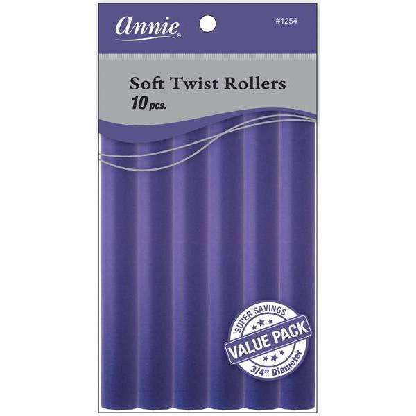 Annie Soft Twist Rollers 3/4 Inch, 10 Count Value Pack, Purple