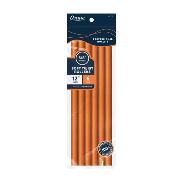 Annie Soft Twist Rollers 5/8 Inch, 12 Count Value Pack, Orange
