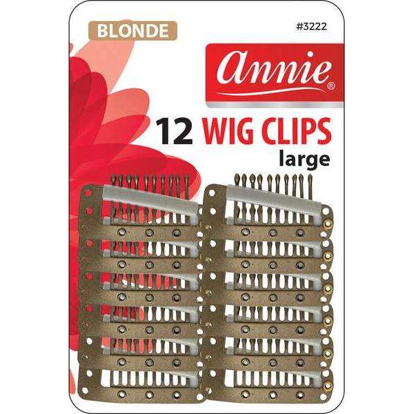 Annie Wig Clips Large, 12 Count, Blonde