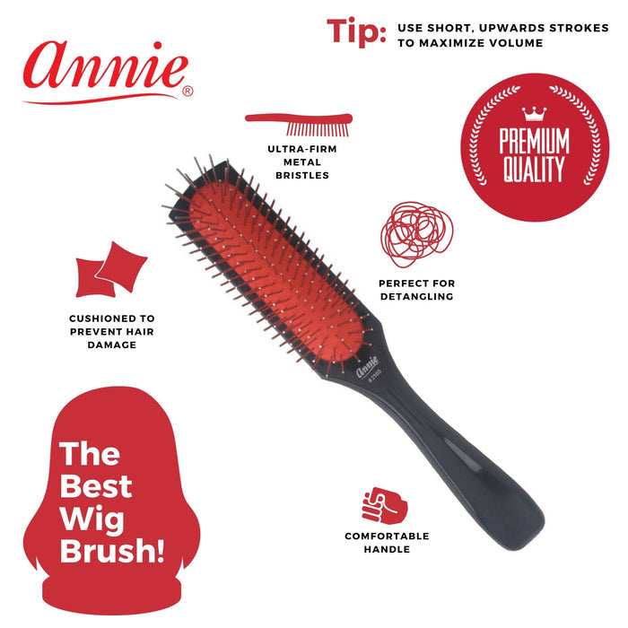 Annie Wire Cushion Wig Brush, 1 Count, Black