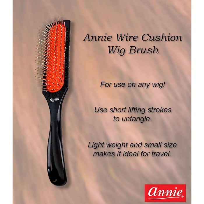 Annie Wire Cushion Wig Brush, 1 Count, Black