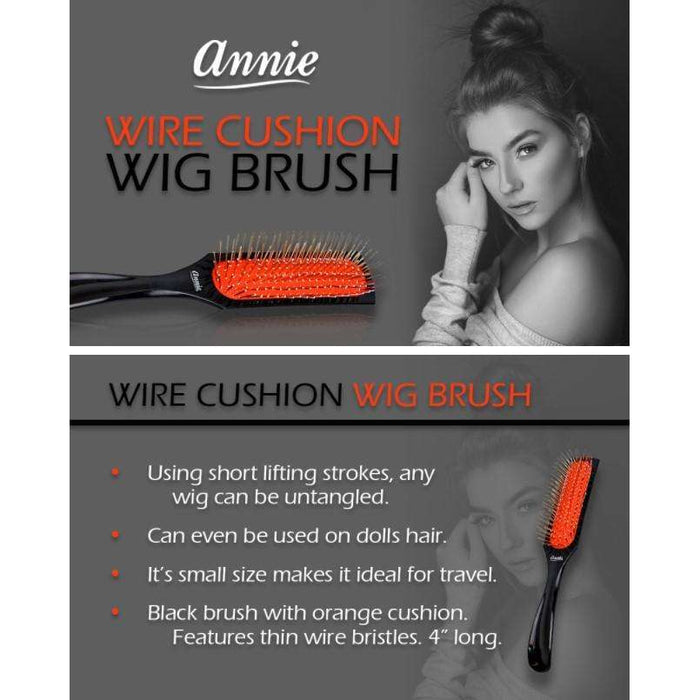 Annie Wire Cushion Wig Brush, 1 Count, Black