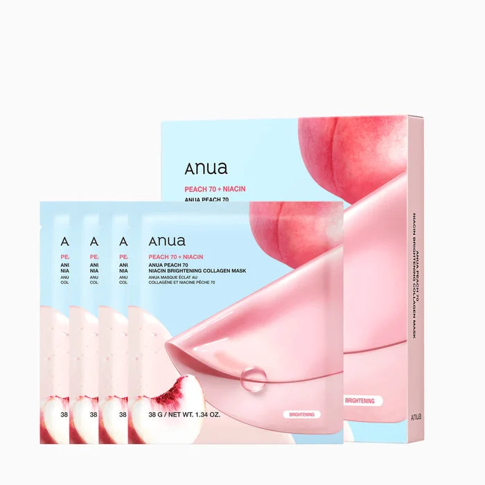 ANUA Peach 70 Niacin Brightening Collagen Mask مجموعة ماسكات العناية بالبشرة من انوا