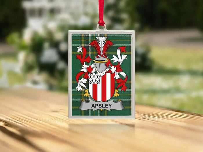 Apsley Irish family crest Christmas ornament — keepsake for the tree
