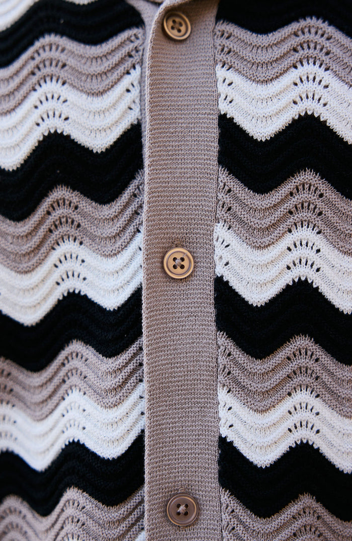 Aruba Textured Relaxed Fit Knitted Shirt in Taupe