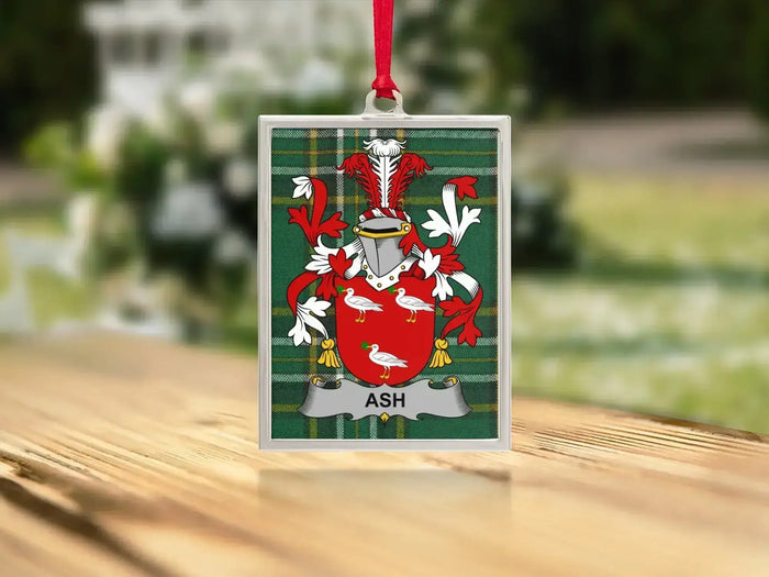 Ash Irish family crest Christmas ornament — keepsake for the tree